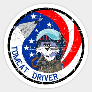 F-14 Tomcat - Tomcat Driver - Grunge Style Sticker